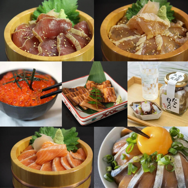 Festive Kaisendon Bundle  (Sauce-marinated Mackerel, Coho Salmon, Bonito, Albacore Tuna, Soy Sauce-marinated Ikura, NIANAGO,Takowasa)